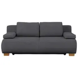 Boxspringsofa in Flachgewebe Grau