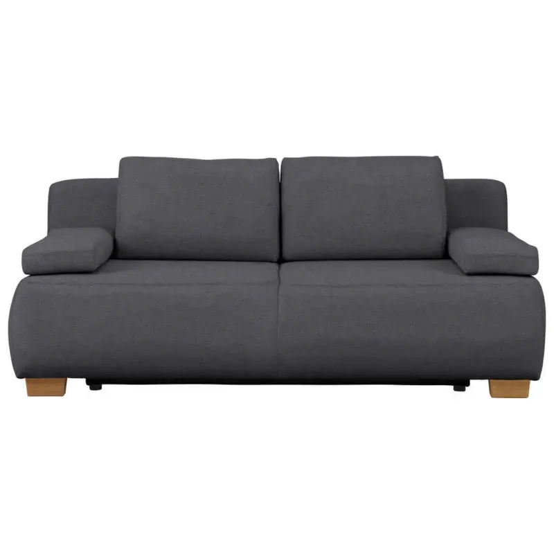 Boxspringsofa in Flachgewebe Grau