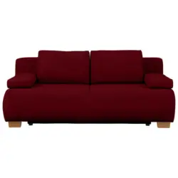 Boxspringsofa in Webstoff Dunkelrot