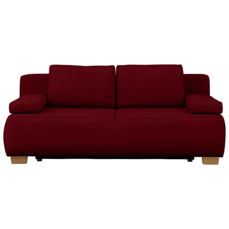 Boxspringsofa in Webstoff Dunkelrot