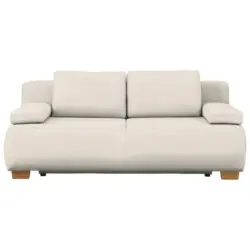 Boxspringsofa in Webstoff Creme