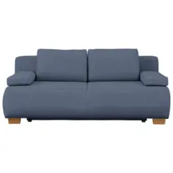 Boxspringsofa in Webstoff Blau