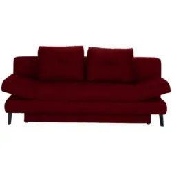 Schlafsofa in Webstoff Dunkelrot