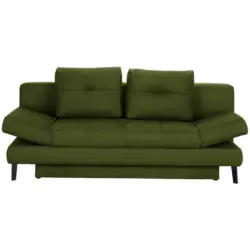 Schlafsofa in Webstoff Dunkelgrün