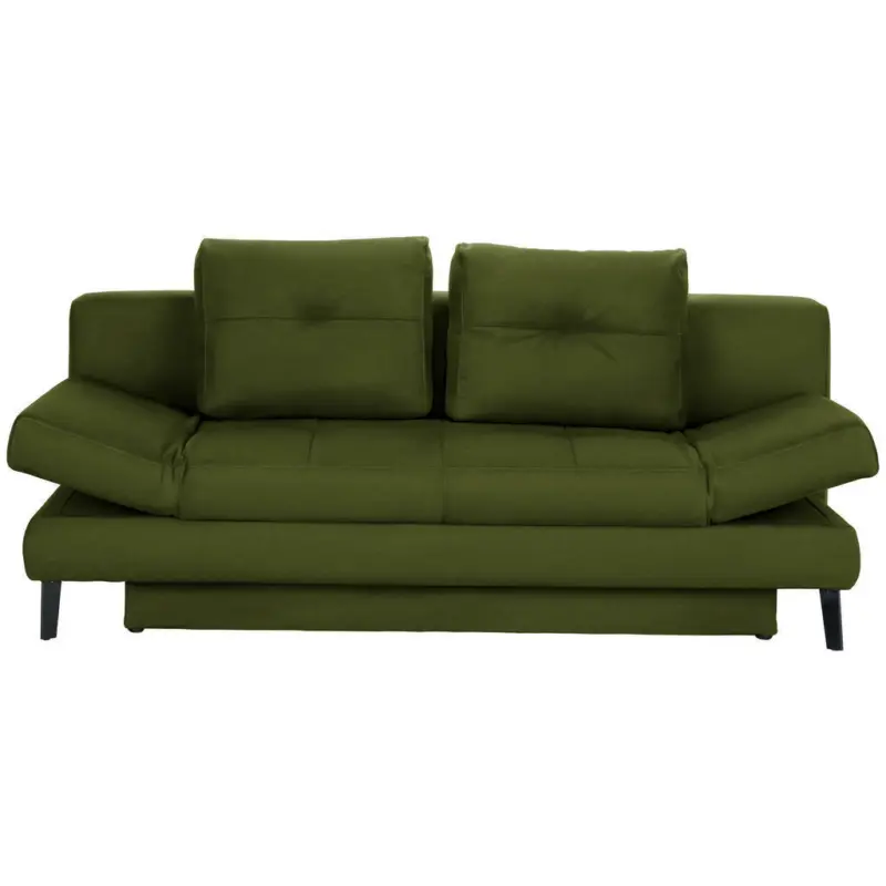 Schlafsofa in Webstoff Dunkelgrün