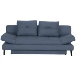 Schlafsofa in Webstoff Blau
