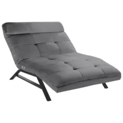 Relaxliege in Echtleder Grau