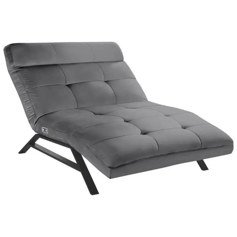 Relaxliege in Echtleder Grau