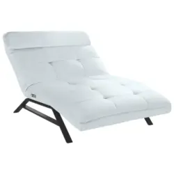 Relaxliege in Echtleder Weiß
