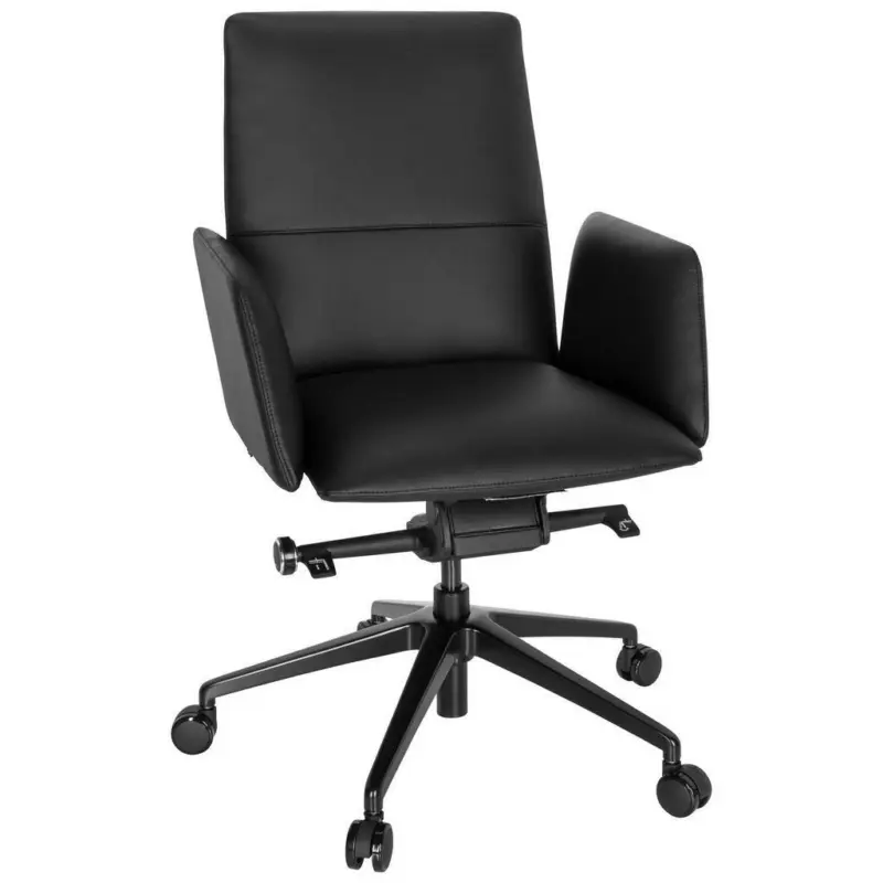 Drehstuhl in Lederlook Schwarz