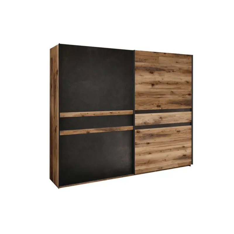 Schwebetürenschrank in Anthrazit, Graphitfarben, Fichtefarben