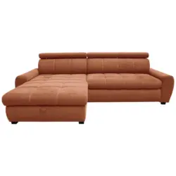 Ecksofa in Webstoff Cognac