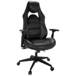 Gamingstuhl in Lederlook Schwarz