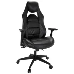 Gamingstuhl in Lederlook Schwarz