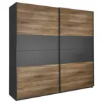 XXXLutz Lauterach - Ihr M&ouml;belhaus bei Bregenz Schiebet&uuml;renschrank in Graphitfarben, Eichefarben