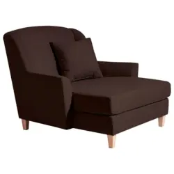 Lesesessel in Flachgewebe, Leinenoptik Braun