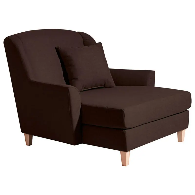 Lesesessel in Flachgewebe, Leinenoptik Braun