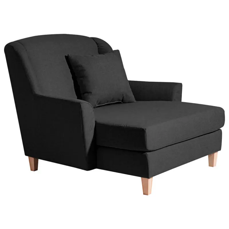 Lesesessel in Flachgewebe, Leinenoptik Schwarz