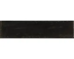 Steingut Wandfliese Lume Lotus 6,0x24,0 cm schwarz glänzend