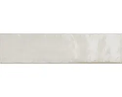 Steingut Wandfliese Lume Lotus 6,0x24,0 cm weiß glänzend