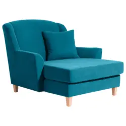 Lesesessel in Velours Petrol