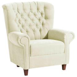 Chesterfield-Sessel in Velours Creme