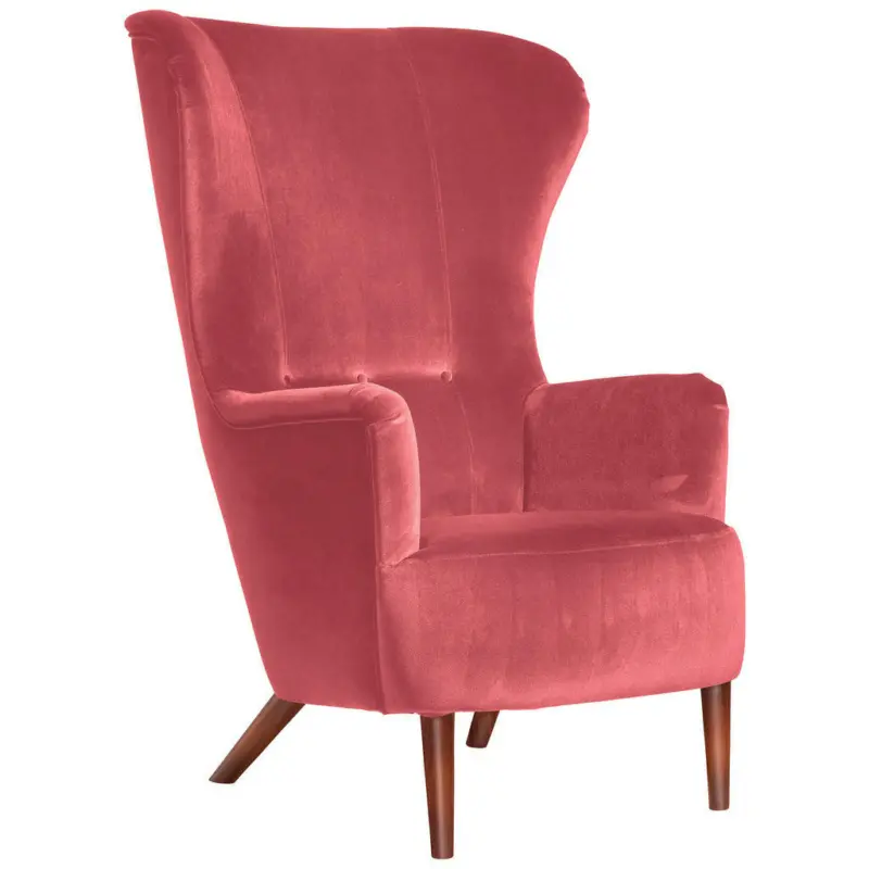 Ohrensessel in Samt, Velours Rosa