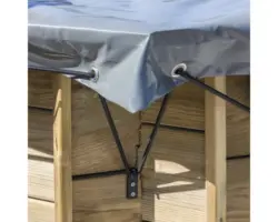 Winterabdeckplane für Holzpool Evora rechteckig 658x460 cm grau
