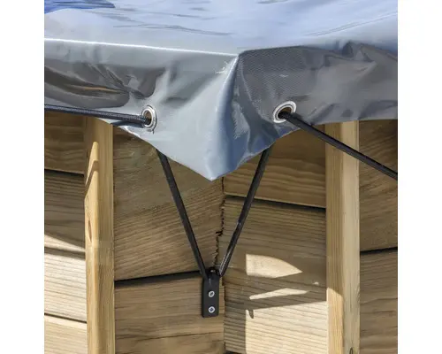 Winterabdeckplane für Holzpool Evora rechteckig 658x460 cm grau
