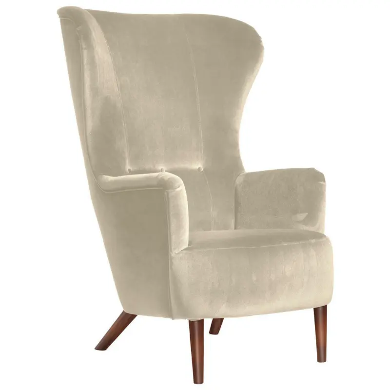 Ohrensessel in Samt, Velours Creme