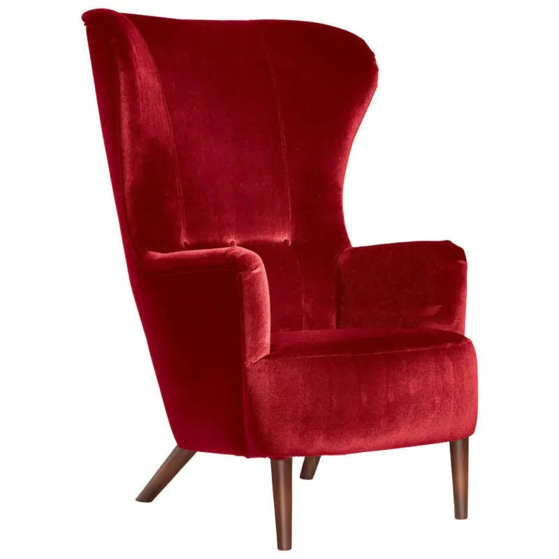 Ohrensessel in Samt, Velours Rot