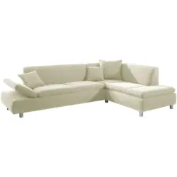 Ecksofa in Struktur Creme