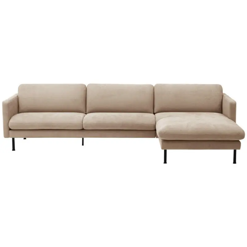 Ecksofa in Flachgewebe Beige