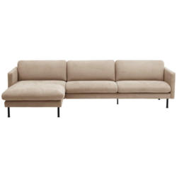 Ecksofa in Flachgewebe Beige