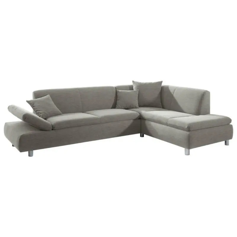 Ecksofa in Struktur Silberfarben