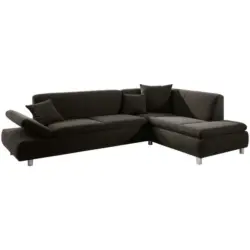 Ecksofa in Struktur Dunkelbraun