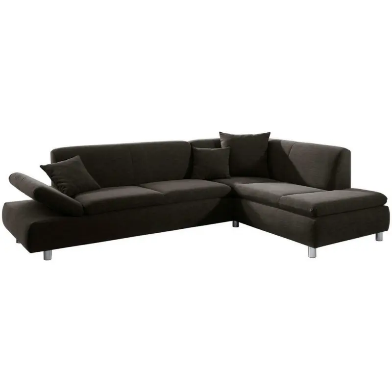 Ecksofa in Struktur Dunkelbraun