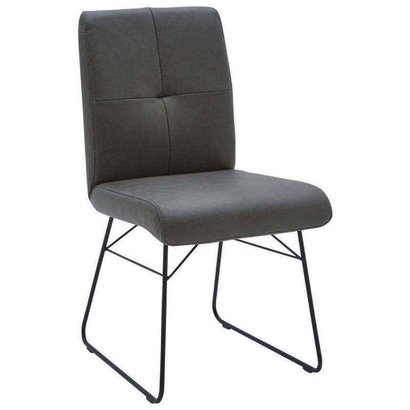 Stuhl in Stahl Echtleder pigmentiert