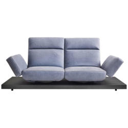 Zweisitzer-Sofa in Echtleder Blau