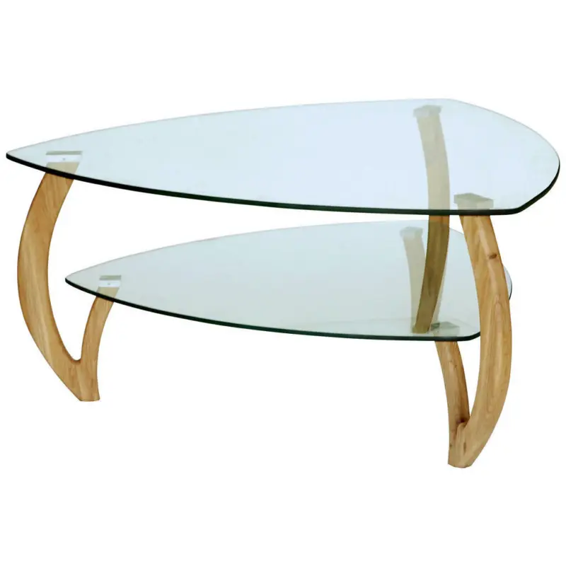 Couchtisch in Holz, Glas 90/90/43,5 cm