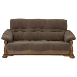 Dreisitzer-Sofa in beflockt Braun