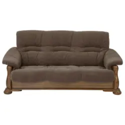 Dreisitzer-Sofa in beflockt Braun