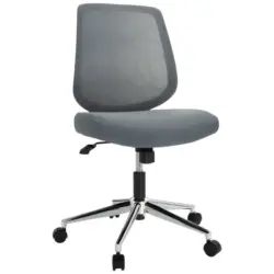 Drehstuhl in Netzbespannung, Flachgewebe Grau