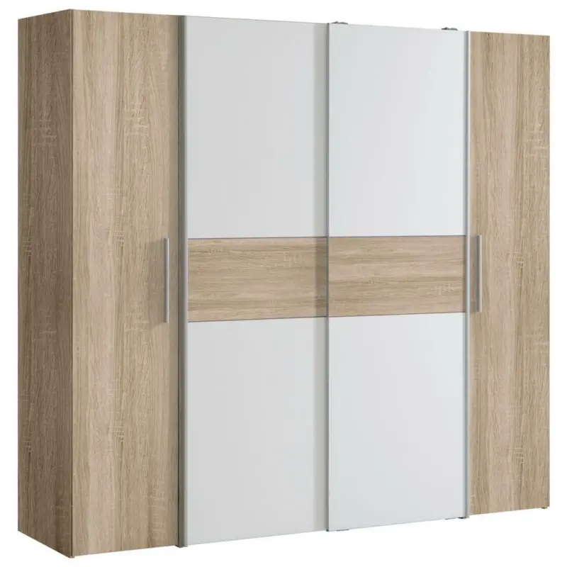 Dreht&uuml;renschrank in Wei&szlig;, Sonoma Eiche