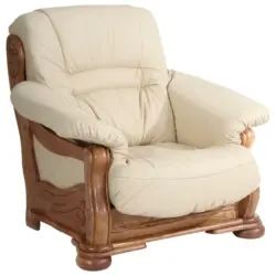 Sessel in Echtleder Beige