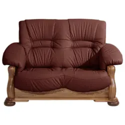 Zweisitzer-Sofa in Echtleder Rot