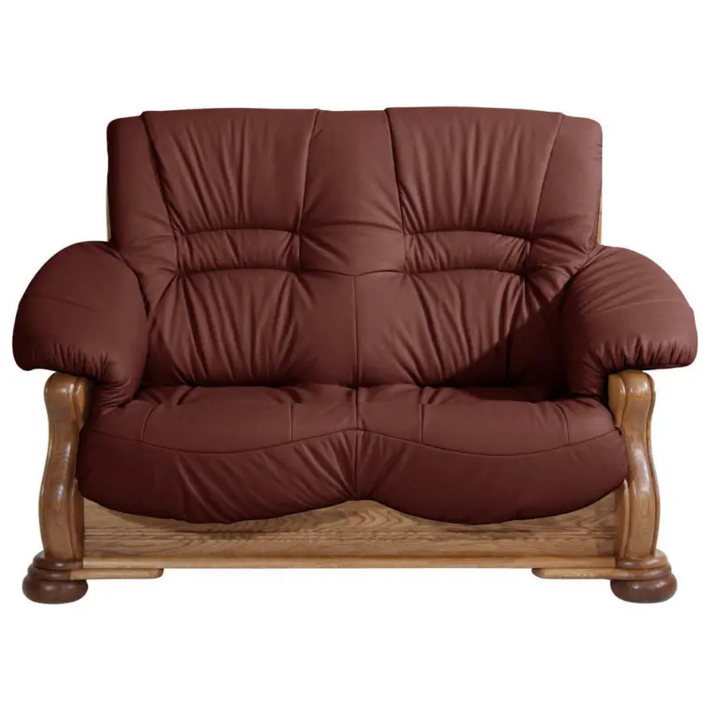 Zweisitzer-Sofa in Echtleder Rot