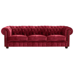 Chesterfield-Sofa in Mikrofaser Rot
