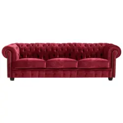 Chesterfield-Sofa in Mikrofaser Rot