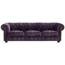 Chesterfield-Sofa in Mikrofaser Lila